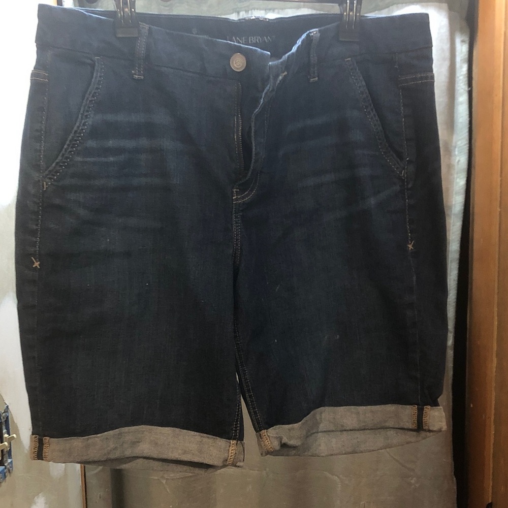 Lane Bryant Dark Blue Denim Bermuda Shorts